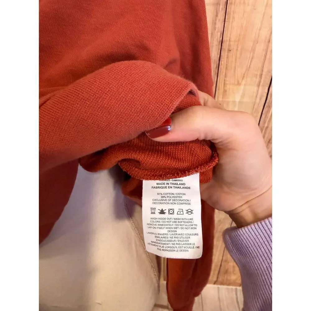 Nike Rust Orange Crewneck Sweatshirt Pullover Waist Length Women's Size M